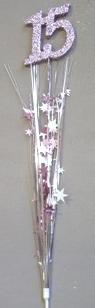 Pink Number 15 Centerpiece Pick