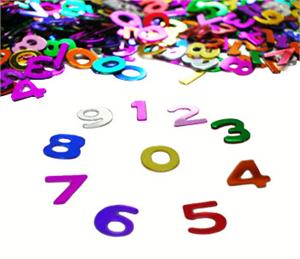Number Confetti 0 through 9