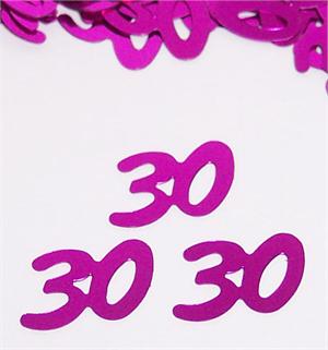 Number 30 Confetti Fuchsia
